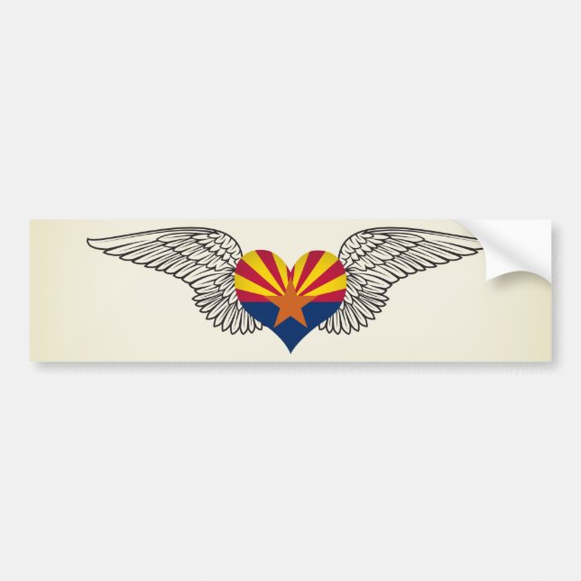 Autocollant De Voiture J'aime l'Arizona - ailes (Devant)