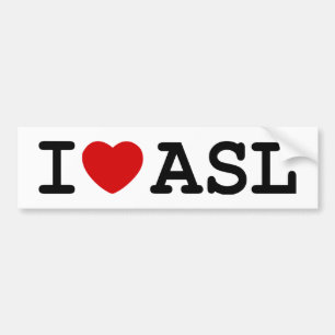 Autocollant De Voiture J'aime l'ASL