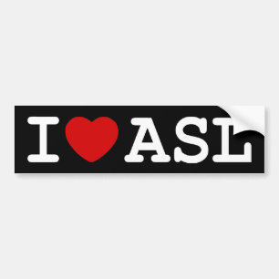Autocollant De Voiture J'aime l'ASL