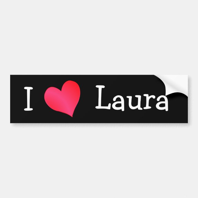 Autocollant De Voiture J'aime Laura (Devant)