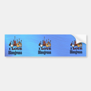 AUTOCOLLANT DE VOITURE J'AIME L'AUTOCOLLANT DE BLUEGRASS-BUMPER