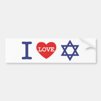 Autocollant De Voiture J'aime l'autocollant de l'Israël |