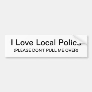 Autocollant De Voiture J'aime l'autocollant de police locale