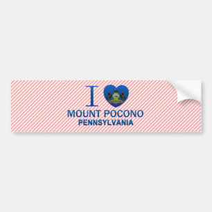 Autocollant De Voiture J'aime le bâti Pocono, PA