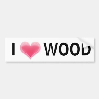 Autocollant De Voiture J'aime le bois