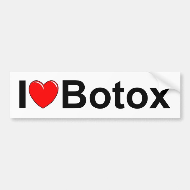 Autocollant De Voiture J'aime le botox (de coeur) (Devant)