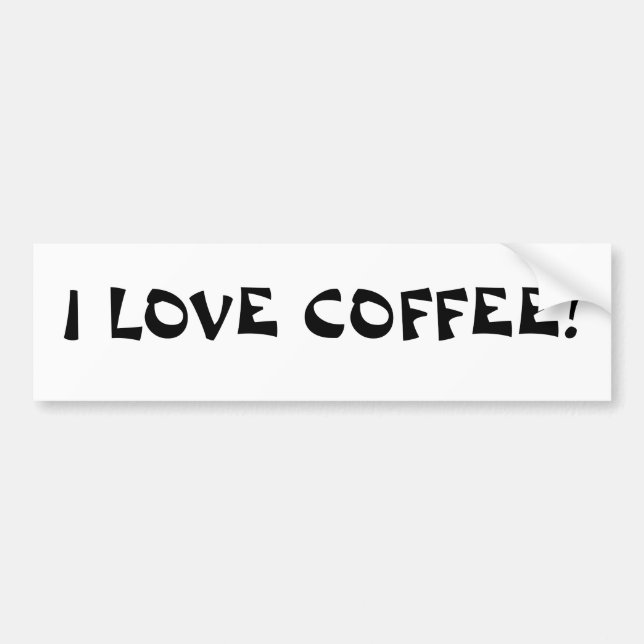 Autocollant De Voiture J'AIME LE CAFÉ ! - BumperSticker (Devant)