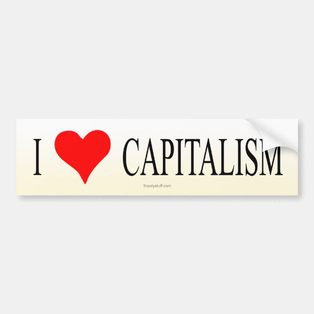 Autocollant De Voiture J'aime le capitalisme (Devant)