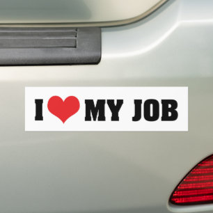 Autocollant De Voiture J'Aime Le Coeur Mon Travail