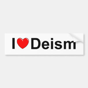 Autocollant De Voiture J'aime le déisme (de coeur)