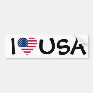 Autocollant De Voiture J'aime le drapeau américain