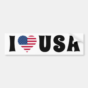 Autocollant De Voiture J'aime le drapeau américain Retro