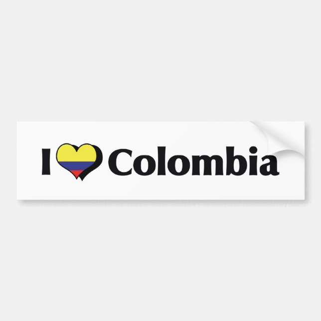 Autocollant De Voiture J'aime le drapeau colombien (Devant)