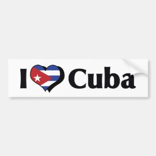 Autocollant De Voiture J'aime le drapeau de Cuba