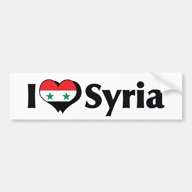 Autocollant De Voiture J'aime le drapeau syrien (Devant)