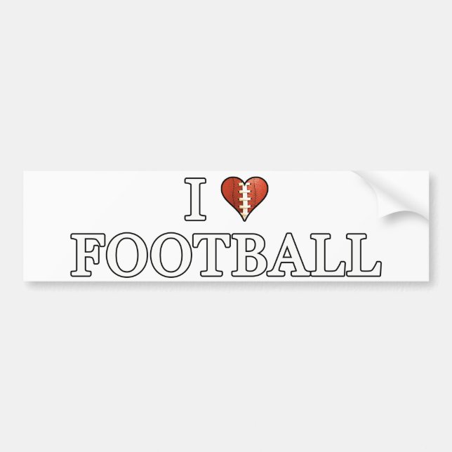 Autocollant De Voiture J'Aime Le Football (Devant)