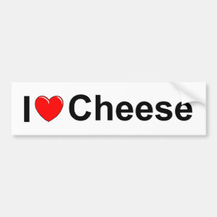 Autocollant De Voiture J'aime le fromage (de coeur)