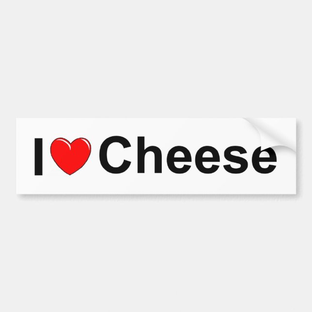 Autocollant De Voiture J'aime le fromage (de coeur) (Devant)