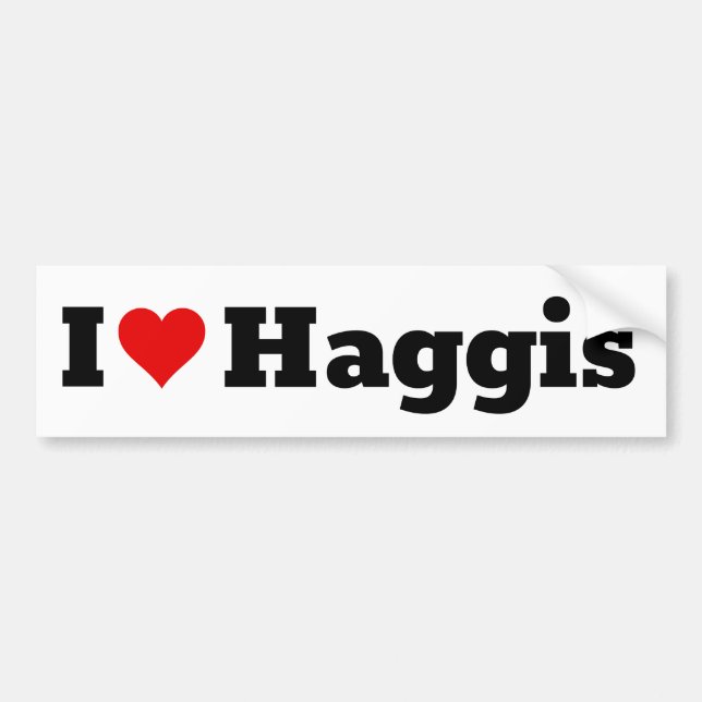 Autocollant De Voiture J'aime le haggis (Devant)