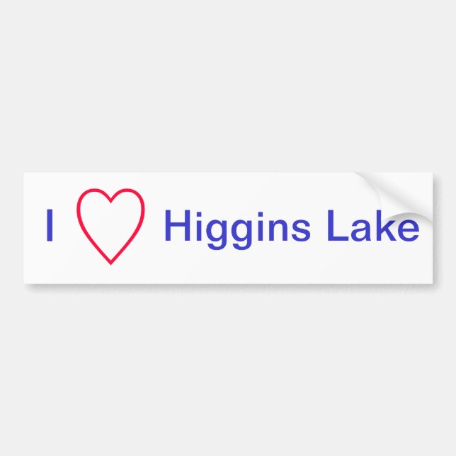 Autocollant De Voiture J'aime le lac Higgins (Devant)