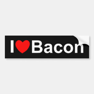 Autocollant De Voiture J'aime le lard (de coeur)