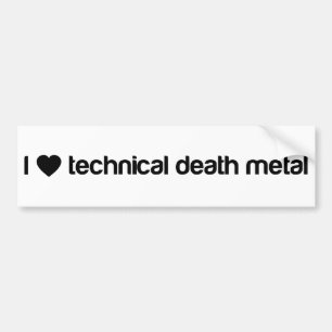 Autocollant De Voiture J'aime le métal technique de la mort