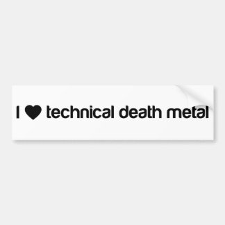 Autocollant De Voiture J'aime le métal technique de la mort