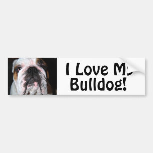 Autocollant De Voiture J'aime le mon, bouledogue !