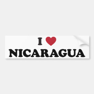 Autocollant De Voiture J'aime le Nicaragua