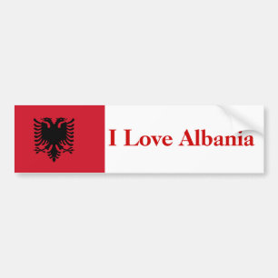 Autocollant De Voiture J'aime le pare-chocs de l'Albanie