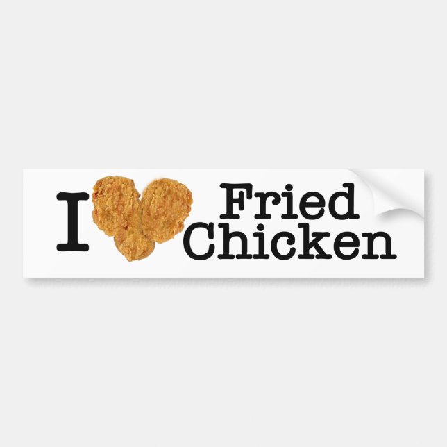 Autocollant De Voiture J'aime le poulet frit (Devant)