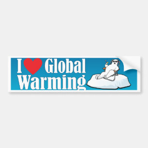 Autocollant De Voiture J'aime le réchauffement climatique