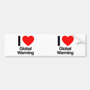 Autocollant De Voiture j'aime le réchauffement climatique