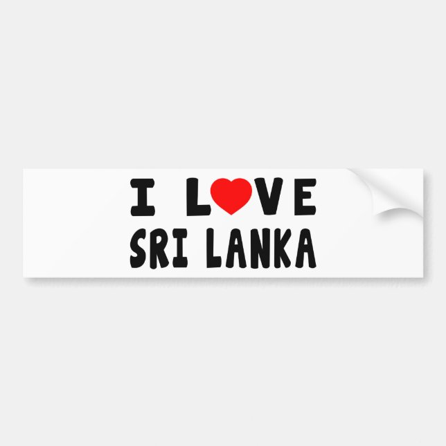 Autocollant De Voiture J'aime le Sri Lanka (Devant)