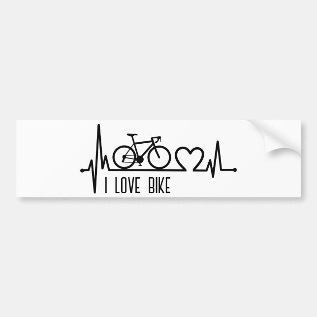 Autocollant De Voiture J'aime le vélo (Devant)