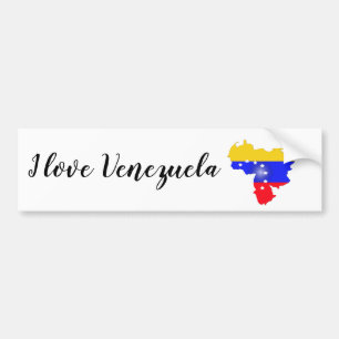 Autocollant De Voiture J'aime le Venezuela