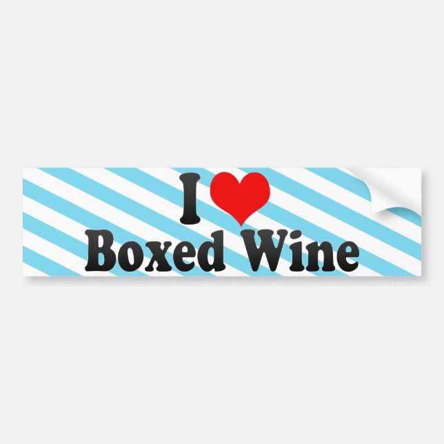 Autocollant De Voiture J'aime le vin enfermé dans une boîte (Devant)
