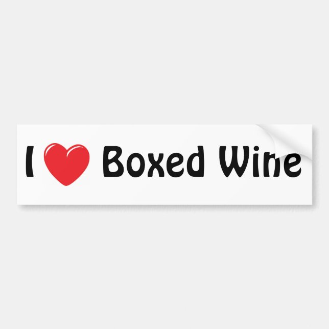 Autocollant De Voiture J'aime le vin enfermé dans une boîte (Devant)