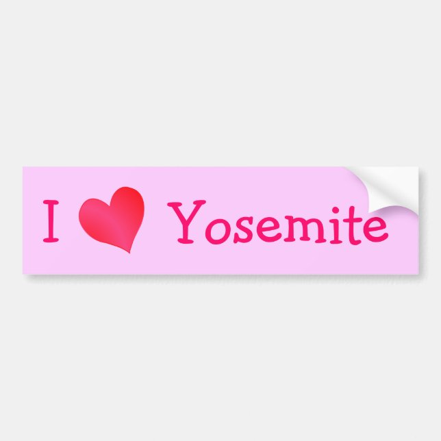 Autocollant De Voiture J'Aime Le Yosemite (Devant)