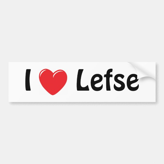 Autocollant De Voiture J'aime Lefse (Devant)