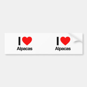 Autocollant De Voiture j'aime les alpacas
