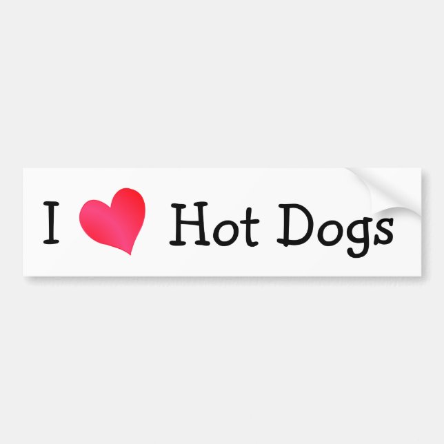 Autocollant De Voiture J'Aime Les Chiens Chauds (Devant)