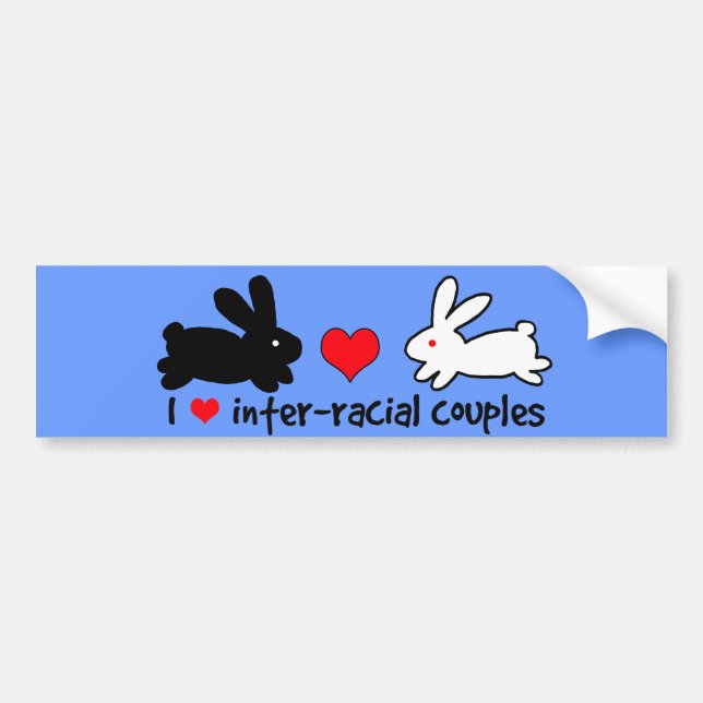 Autocollant De Voiture J'aime les couples Inter-raciaux (Devant)
