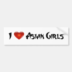 Autocollant De Voiture j'aime les filles asiatiques