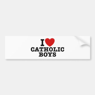 Autocollant De Voiture J'aime les garçons catholiques