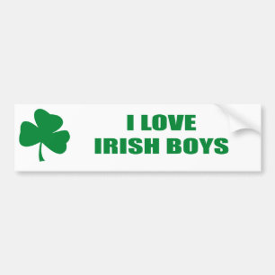 AUTOCOLLANT DE VOITURE J'AIME LES GARÇONS IRLANDAIS