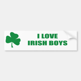 AUTOCOLLANT DE VOITURE J'AIME LES GARÇONS IRLANDAIS
