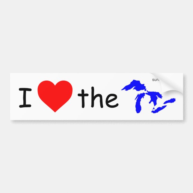 Autocollant De Voiture J'aime les Great Lakes (Devant)