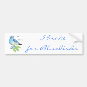 Autocollant De Voiture J'aime les oiseaux bleus, collection d'oiseaux