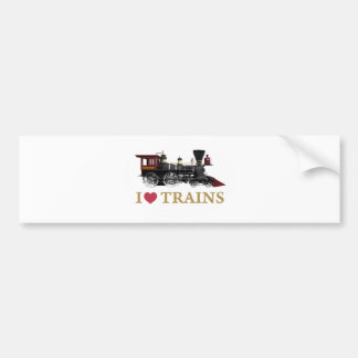 Autocollant De Voiture J'aime les trains